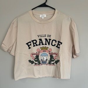 BOHME Beige Graphic Tee with France Print